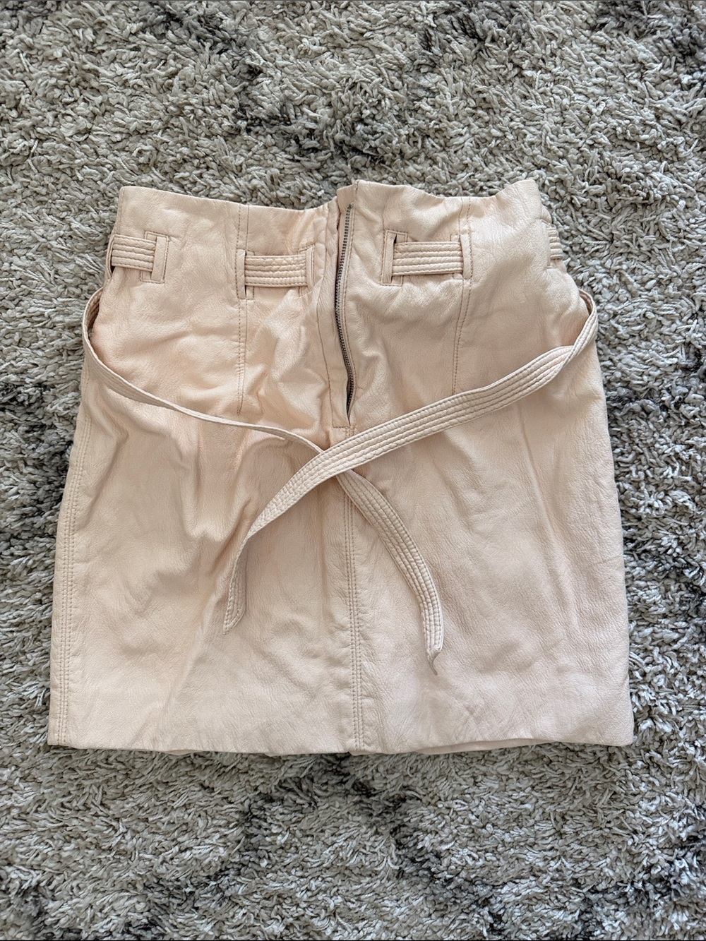 Free People Faux Leather Mini Skirt — pale pink